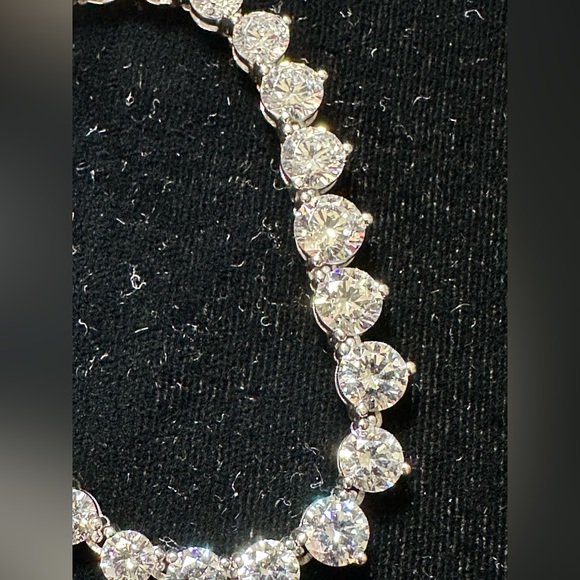 Kiera Couture Sterling Silver & Swarovski Crystal Necklace Choker 17” - Picture 6 of 8